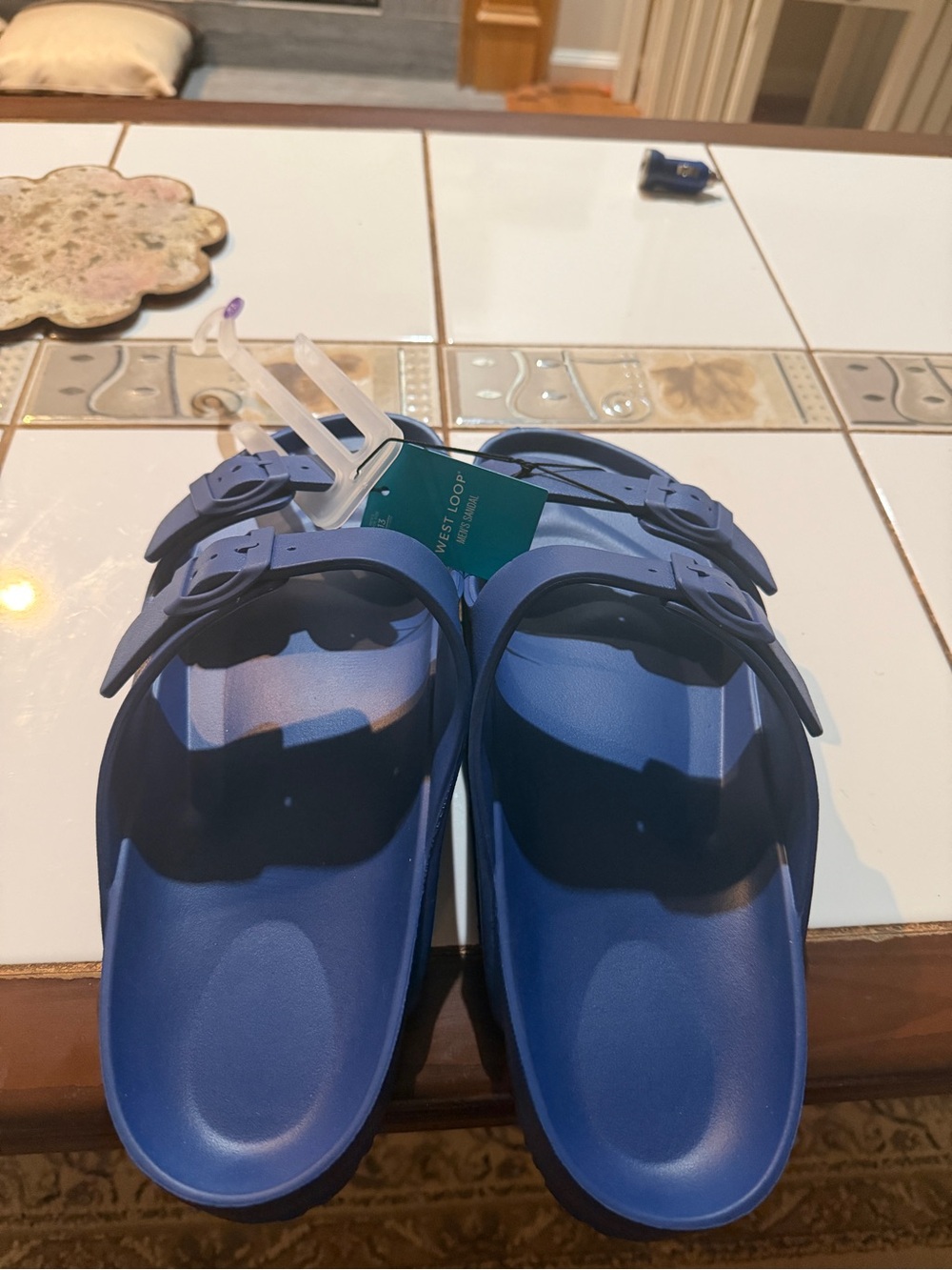 Men’s Blue Double-Buckle Slide Sandals BRAND NEW TAGS SIZE 13